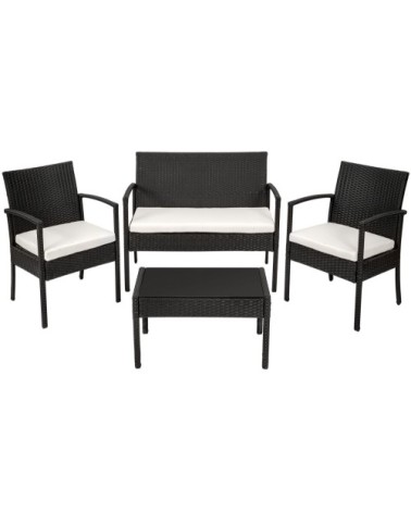 Salon de jardin SPARTE 4 places noir
