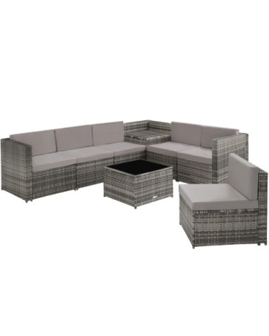 Salon en rotin Verona gris