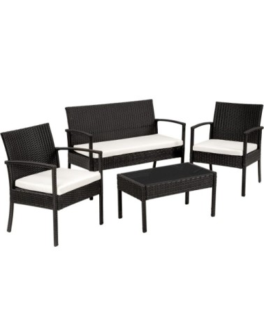 Salon de jardin SPARTE 4 places noir
