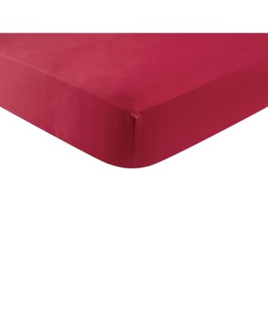 Drap housse coton 140x190 cm rouge