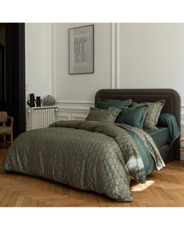 Housse de couette coton biologique 140x200 cm vert foncé