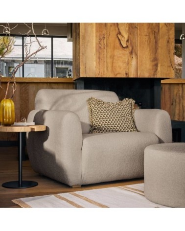 Pouf tissu bouclette gris clair l 70 cm
