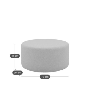 Pouf tissu bouclette gris clair l 70 cm