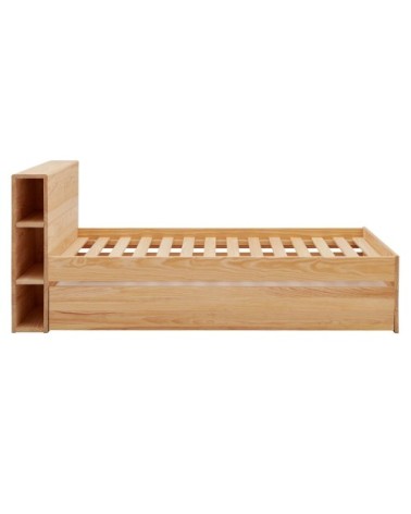 Lit rangement effet bois 90 x 190 cm
