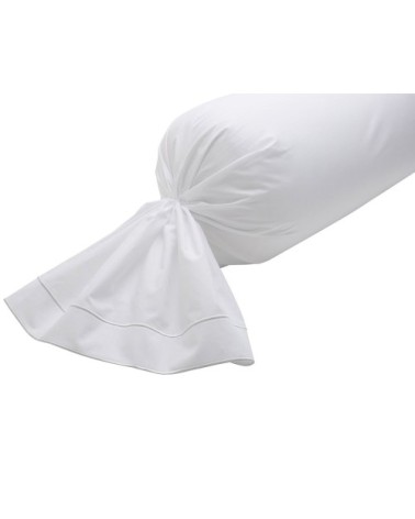 Taie de traversin coton 43x210 cm blanc/blanc