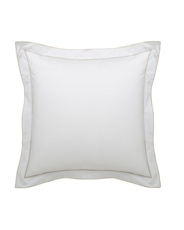 Taie d'oreiller coton 65x65 cm sable/blanc