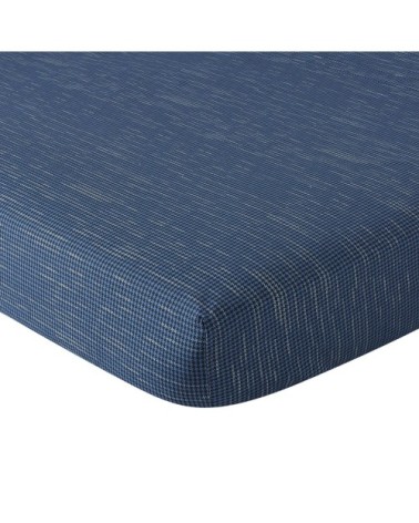 Drap housse coton biologique 140x190 cm bleu foncé