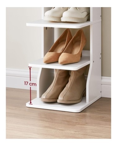 Étagère à chaussures fine 7 niveaux gain de place blanc