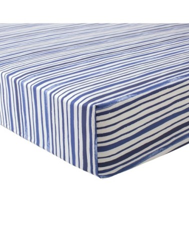 Drap housse coton 160x200 cm bleu foncé