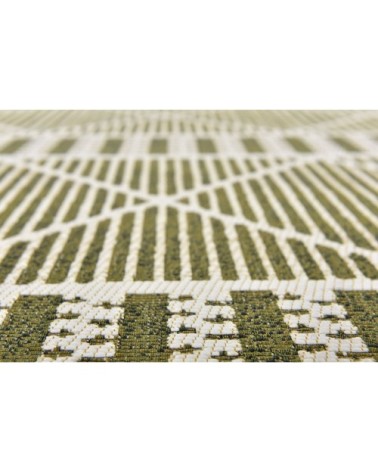 Tapis outdoor/ indoor - motif géométrique - tissé vert 80x165 cm