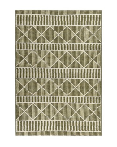 Tapis outdoor/ indoor - motif géométrique - tissé vert 160x235 cm