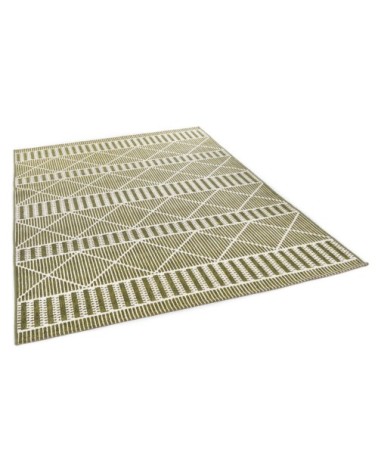 Tapis outdoor/ indoor - motif géométrique - tissé vert 160x235 cm