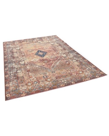 Tapis outdoor/ indoor - motif oriental - tissé orange Diam 160 cm