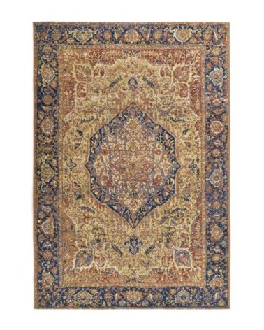 Tapis outdoor/ indoor - motif oriental - tissé or Diam 160 cm