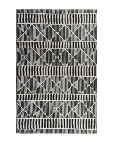 Tapis outdoor/ indoor - motif géométrique - tissé noir 160x235 cm