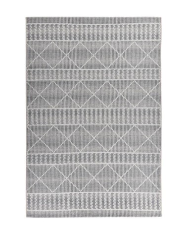 Tapis outdoor/ indoor - motif géométrique - tissé beige 80x165 cm