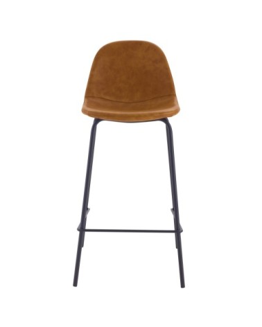 Chaise de bar mi-hauteur 65 cm camel (lot de 2)