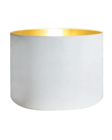 Abat-jour rond blanc et or T 30 x H 25