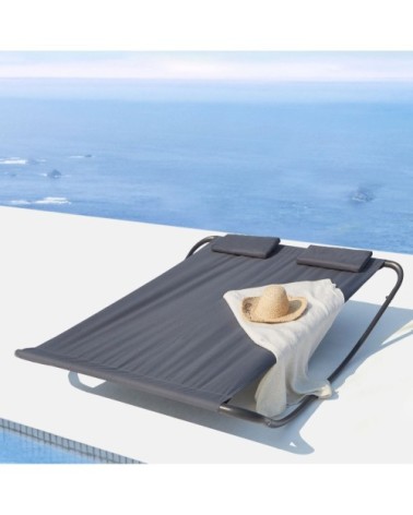 Transat à bascule 2 personnes gris