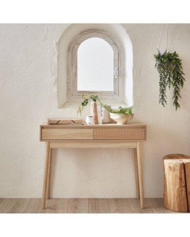 Console décor bois 2 tiroirs