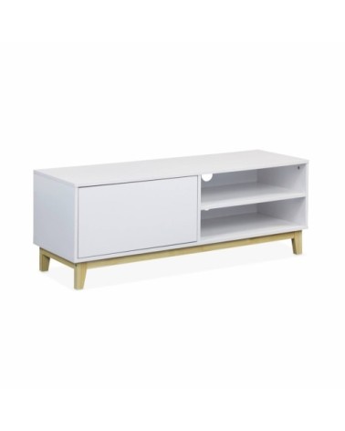 Meuble tv scandinave blanc, 1 tiroir