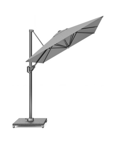 Parasol déporté rectangulaire 3x2 m simple inclinaison gris clair