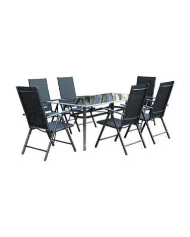 Table de jardin et 6 chaises en aluminium