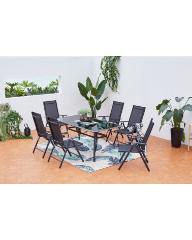 Table de jardin et 6 chaises en aluminium