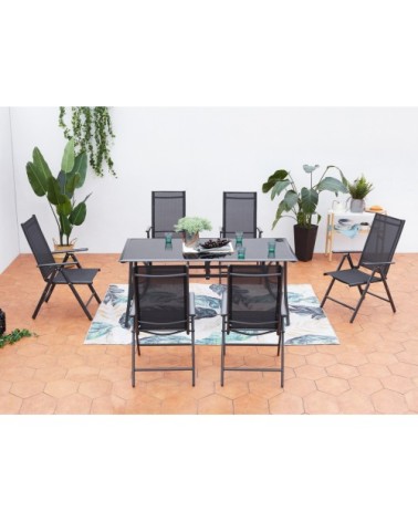 Table de jardin et 6 chaises en aluminium