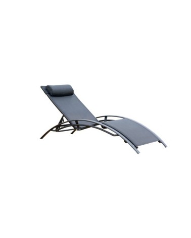 Transat empilable et ajustable en aluminium noir