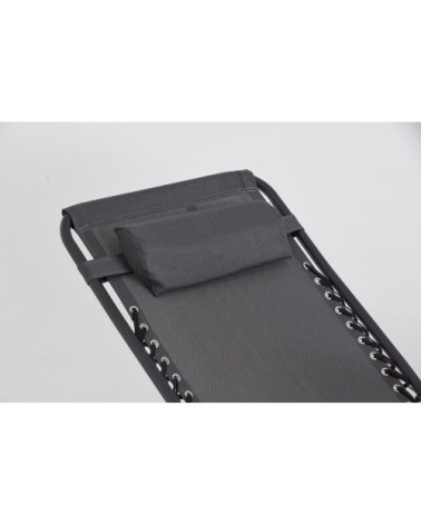 Transat inclinable noir et gris foncé