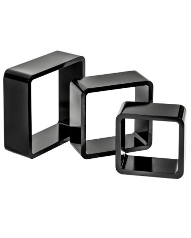 Lot de 3 étagères cube LENA effet noir
