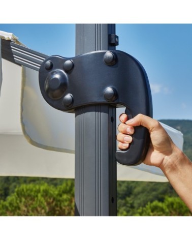 Parasol déporté inclinable blanc 3x3m