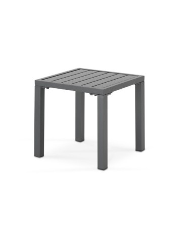 Table basse de jardin en aluminium gris antracite