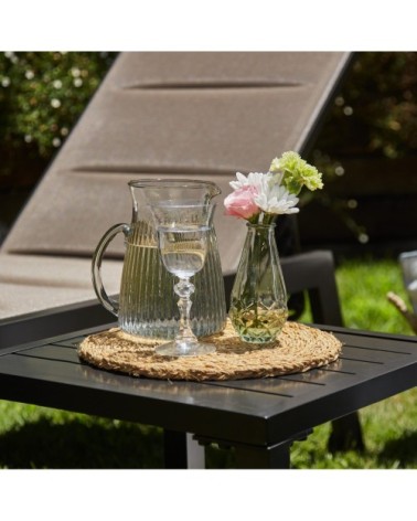 Table basse de jardin en aluminium gris antracite