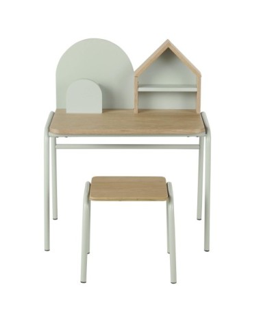 Bureau et chaise coloris vert et naturel