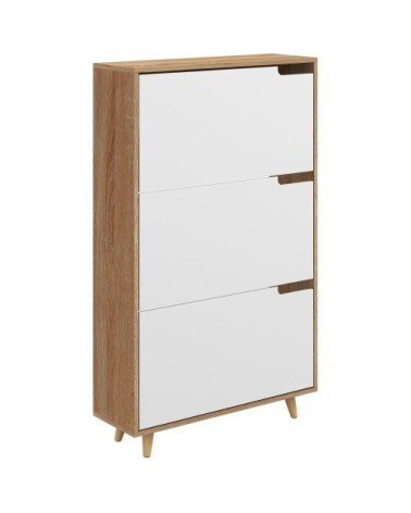 Meuble à chaussures design scandinave 3 portes abattantes