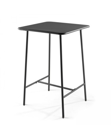 Ensemble table de bar et 4 chaises hautes en métal anthracite