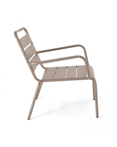 Fauteuil de jardin bas relax acier taupe