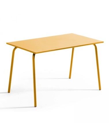 Table de jardin en acier jaune