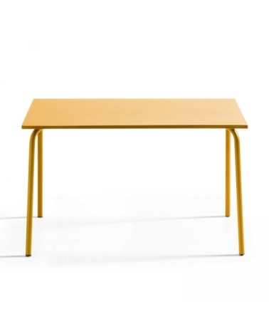 Table de jardin en acier jaune