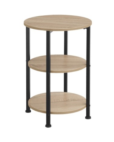 Table dappoint COLCHESTER 40x61cm effet Bois clair industriel, Chêne