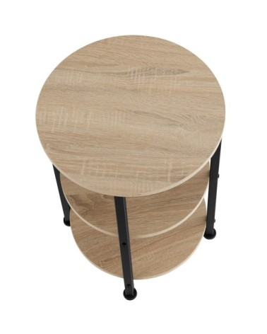 Table dappoint COLCHESTER 40x61cm effet Bois clair industriel, Chêne