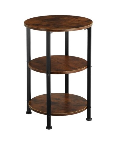 Table dappoint COLCHESTER 40x61cm effet bois foncé industriel