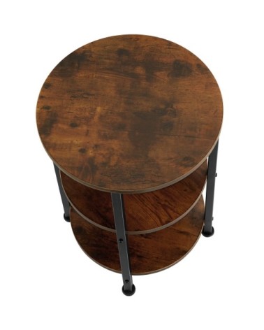 Table dappoint COLCHESTER 40x61cm effet bois foncé industriel