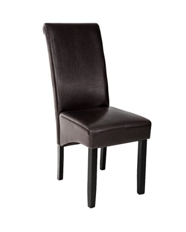 Chaise aspect cuir cappuccino