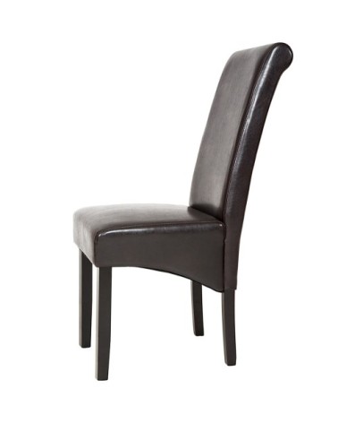 Chaise aspect cuir cappuccino
