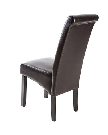 Chaise aspect cuir cappuccino