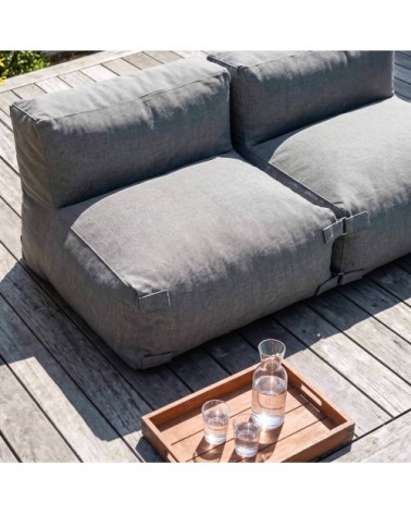 Salon de jardin modulable 2 places gris