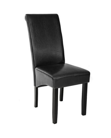 Chaise aspect cuir noir